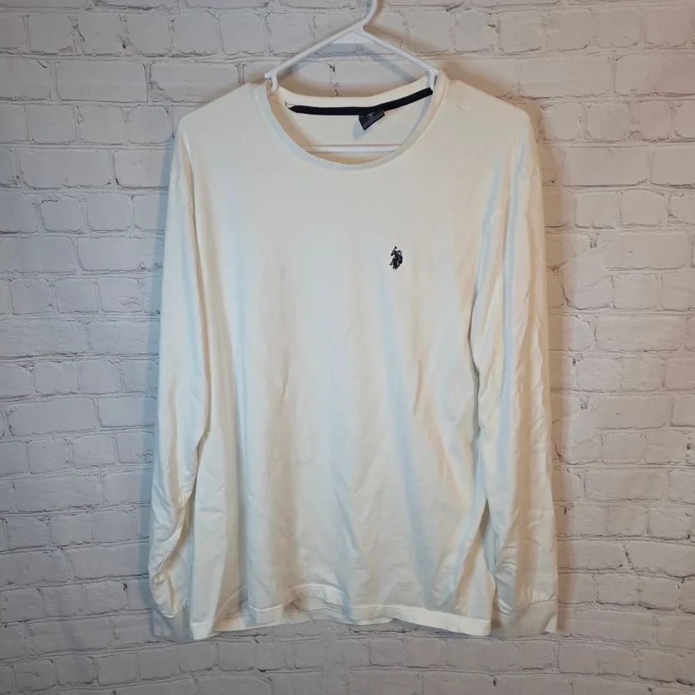 U.S. Polo Assn. Men's White Long Sleeve Shirt, Size XL